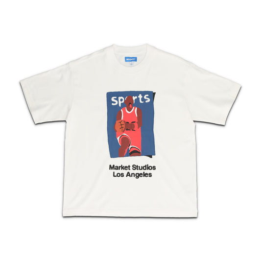 Illustrated Basket Ball T Shirt White