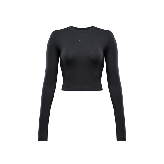 Nsw Chill Knit Slim LS Cropped Top Black